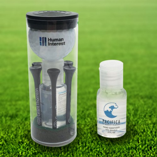Custom Golf Ball Tube W/ Hand Sanitizer 